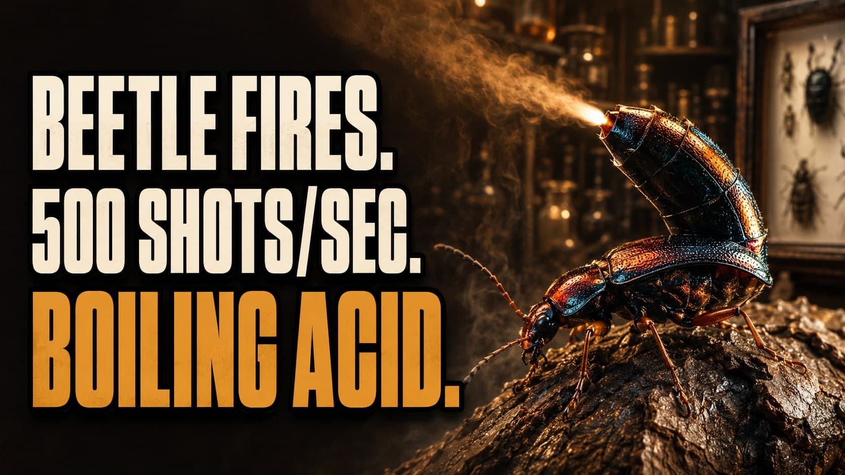 Why a Bombardier Beetle Fires Boiling Acid at 500 Pulses per Second