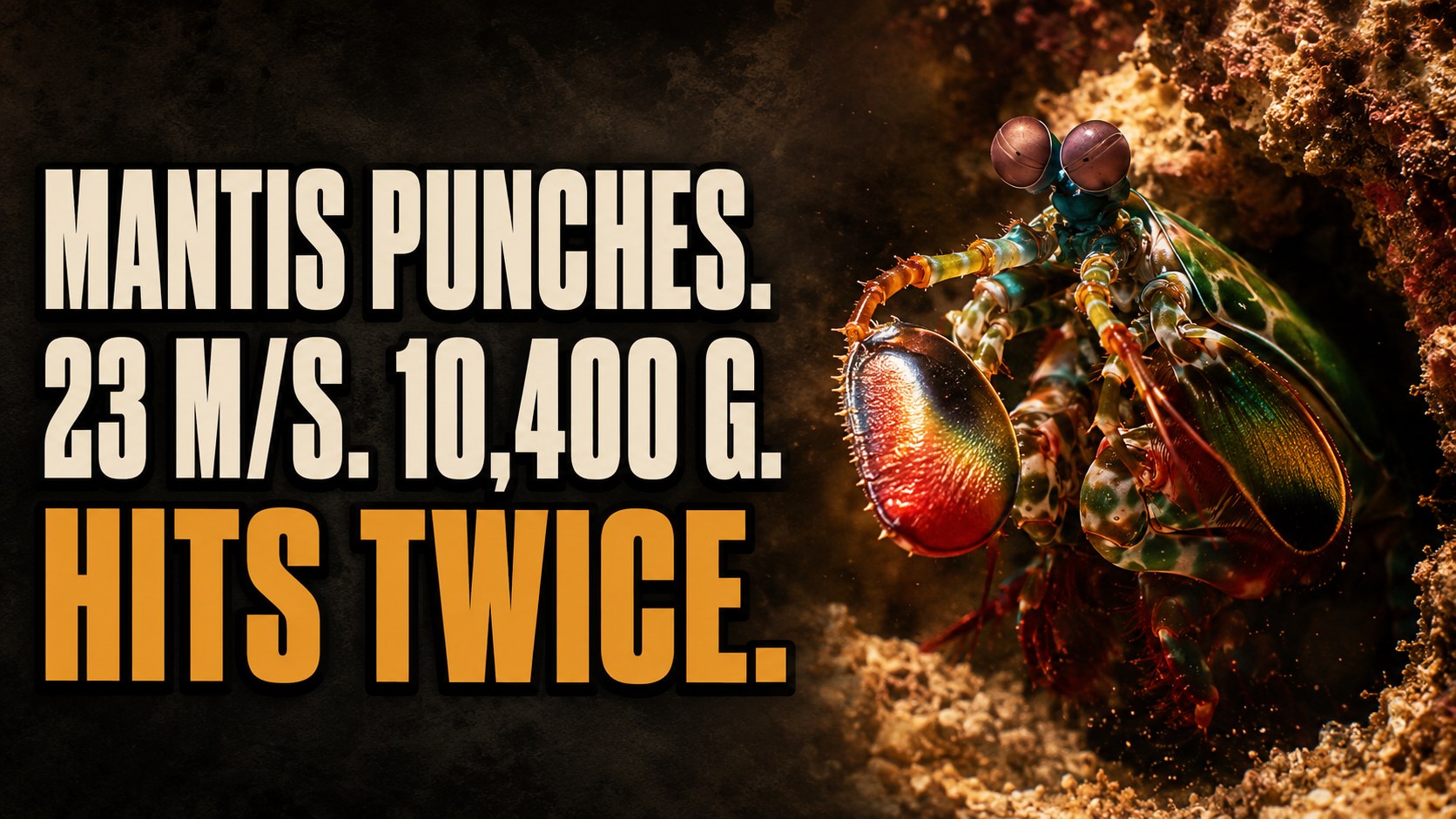 Why a Mantis Shrimp Punches at 23 m/s and Sees 16 Colors You Cannot